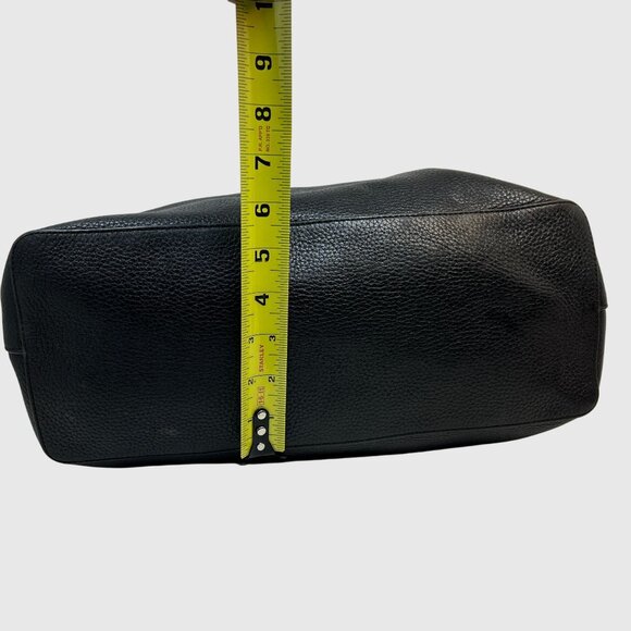 Tory Burch Black Pebbled Leather Tote Bag With Braided Handles - Picture 8 of 12